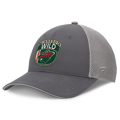 Men's Fanatics Gray Minnesota Wild Authentic Pro Home Ice Trucker Adjustable Hat