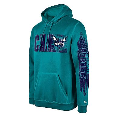 Men's New Era Charlotte Hornets Teal Tip-Off Collection Pullover Hoodie