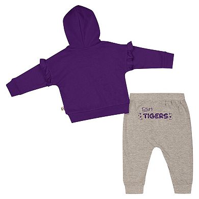 Girls Infant Colosseum Purple LSU Tigers Patches Fleece Pullover Hoodie and Pants Set