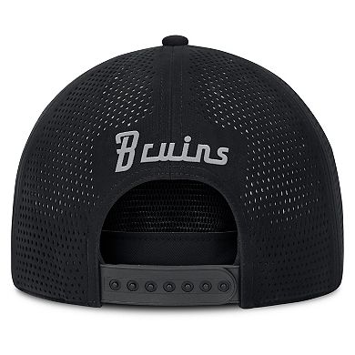 Men's Fanatics Black Boston Bruins Front Office Performance A-Frame Adjustable Hat