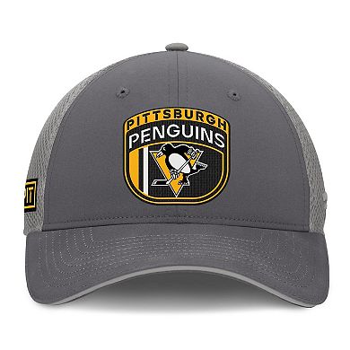 Men's Fanatics Gray Pittsburgh Penguins Authentic Pro Home Ice Trucker Adjustable Hat