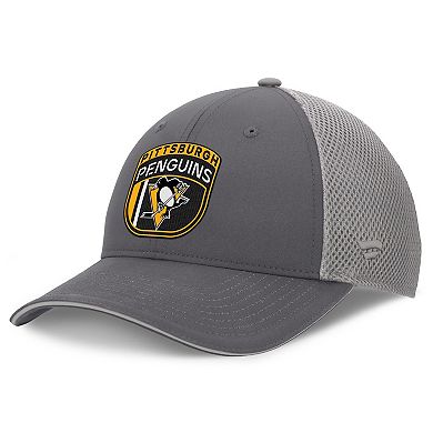 Men's Fanatics Gray Pittsburgh Penguins Authentic Pro Home Ice Trucker Adjustable Hat