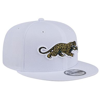 Men's New Era White Jacksonville Jaguars Throwback Crawl Standard 9FIFTY Snapback Hat