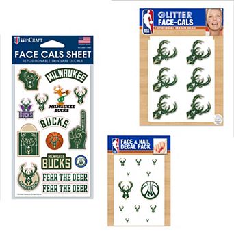 "WinCraft Milwaukee Bucks 4"" x 7"" Waterless Tattoos Set"