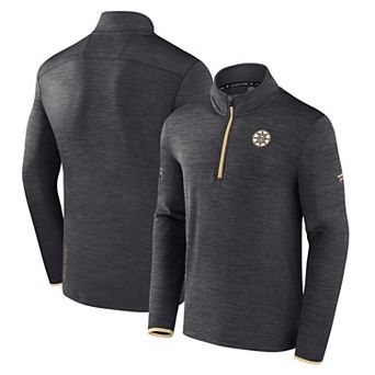 Men's Fanatics Heather Charcoal Boston Bruins Authentic Pro Quarter-Zip Pullover Top