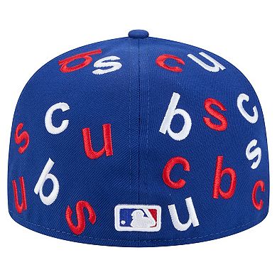 Men's New Era Royal Chicago Cubs Team Confetti 59FIFTY Fitted Hat