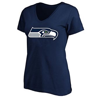 Women's Fanatics College Navy Seattle Seahawks Plus Size V-Neck T-Shirt