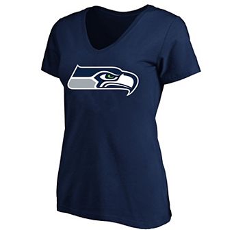 Women's Fanatics College Navy Seattle Seahawks Plus Size V-Neck T-Shirt