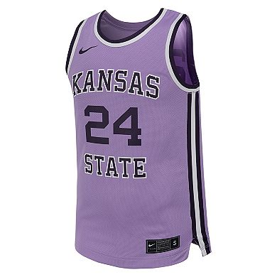 Men's Nike #24 Lavender Kansas State Wildcats Retro Replica Basketball Jersey