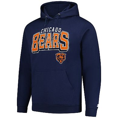 Men's Starter Navy Chicago Bears Vintage Pullover Hoodie