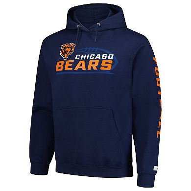 Men's Starter Navy Chicago Bears Vintage Pullover Hoodie