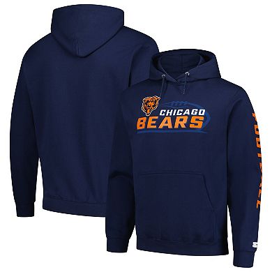 Men's Starter Navy Chicago Bears Vintage Pullover Hoodie