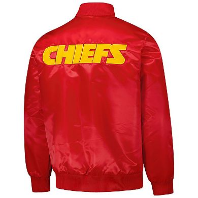 Men's Starter Red Kansas City Chiefs Exclusive Satin Full-Snap Varsity Jacket