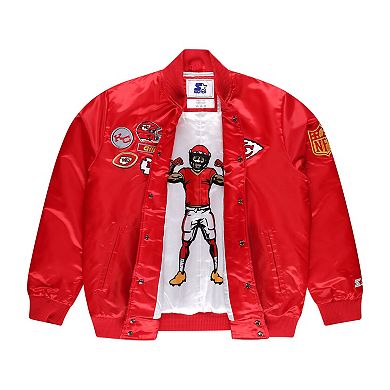 Men's Starter Red Kansas City Chiefs Exclusive Satin Full-Snap Varsity Jacket