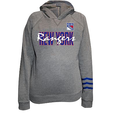 Women's Fanatics Charcoal New York Rangers Plus Size Lightweight Fleece Pullover Hoodie