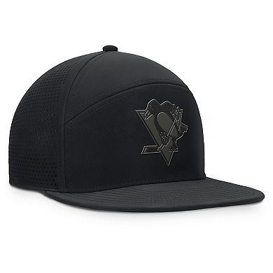 Men's Fanatics Black Pittsburgh Penguins Front Office Adjustable Hat