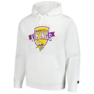 Men's Starter White Minnesota Vikings Vintage Pullover Hoodie