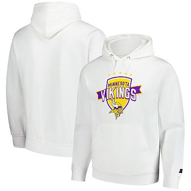Men's Starter White Minnesota Vikings Vintage Pullover Hoodie