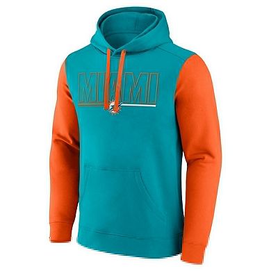 Men's Fanatics Aqua Miami Dolphins Big & Tall Outline Pullover Hoodie