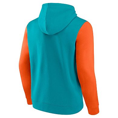 Men's Fanatics Aqua Miami Dolphins Big & Tall Outline Pullover Hoodie