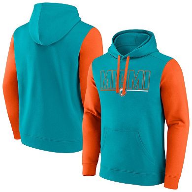 Men's Fanatics Aqua Miami Dolphins Big & Tall Outline Pullover Hoodie