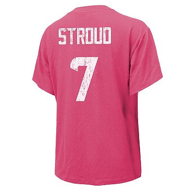 Women's Majestic Threads C.J. Stroud Pink Houston Texans Name & Number T-Shirt