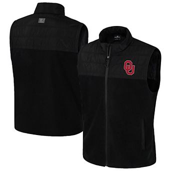 Men's Colosseum Black Oklahoma Sooners Block The Sun Full-Zip Vest