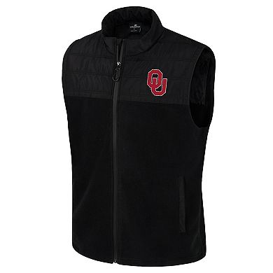 Men's Colosseum Black Oklahoma Sooners Block The Sun Full-Zip Vest