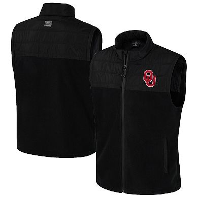 Men's Colosseum Black Oklahoma Sooners Block The Sun Full-Zip Vest