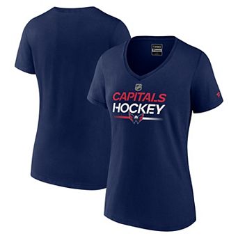 Women's Fanatics Navy Washington Capitals Authentic Pro V-Neck T-Shirt