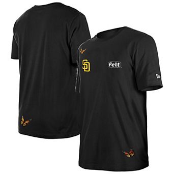 Men's New Era x Felt Black San Diego Padres T-Shirt