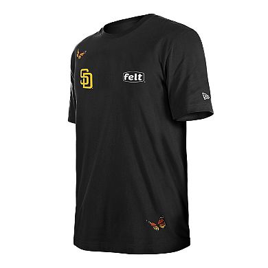 Men's New Era x Felt Black San Diego Padres T-Shirt