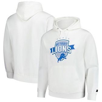 Men's Starter White Detroit Lions Vintage Pullover Hoodie
