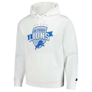 Men's Starter White Detroit Lions Vintage Pullover Hoodie