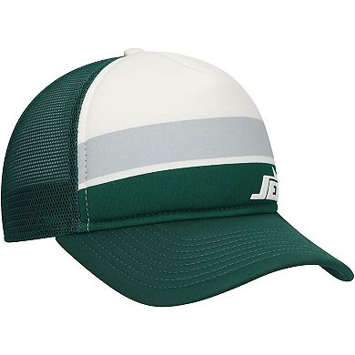 Youth New Era Green New York Jets Sport Night Color Block 9FORTY A-Frame Trucker Adjustable Hat