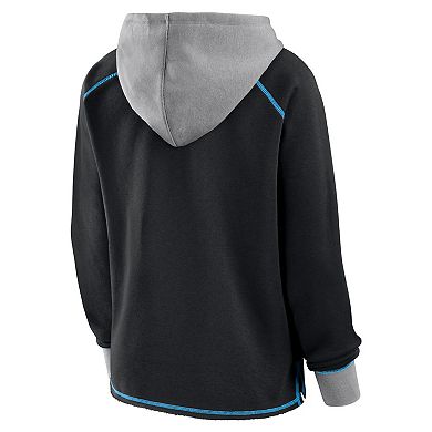 Women's Black Carolina Panthers Boom Fleece Pullover V-Neck Hoodie