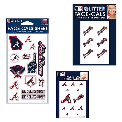 "WinCraft Atlanta Braves 4"" x 7"" Waterless Tattoos Set"