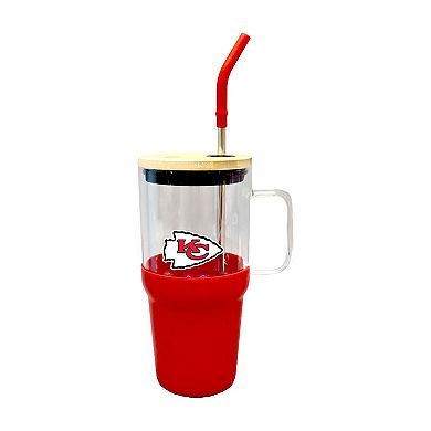 The Memory Company Kansas City Chiefs 40oz. Glass Tumbler with Silicone Snack Tray