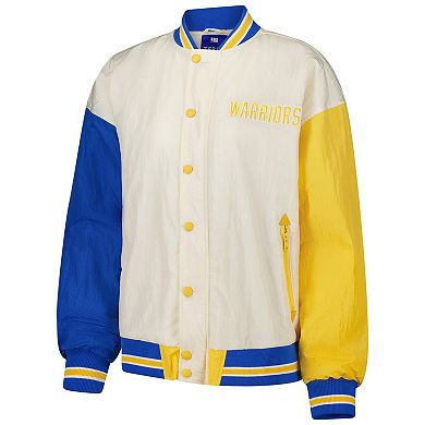 Women's Terez White Golden State Warriors Full-Snap Bomber Jacket