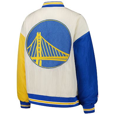 Women's Terez White Golden State Warriors Full-Snap Bomber Jacket