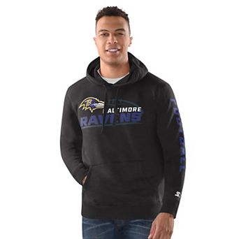 Men's Starter Black Baltimore Ravens Pullover Hoodie