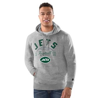 Men's Starter Heather Gray New York Jets Pullover Hoodie