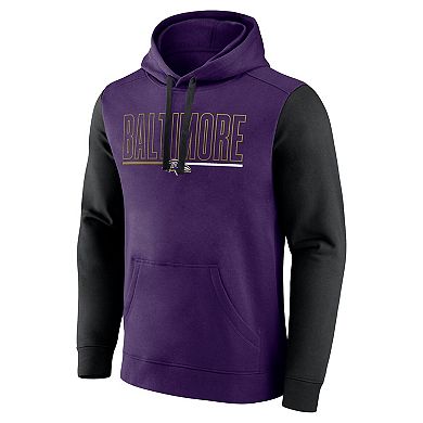Men's Fanatics Purple Baltimore Ravens Big & Tall Outline Pullover Hoodie