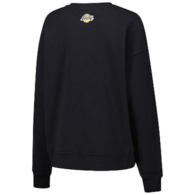 Women's Terez Black Los Angeles Lakers Gemstone Logo Pullover Sweatshirt