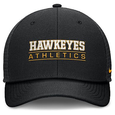 Men's Nike Black Iowa Hawkeyes Rise Adjustable Hat