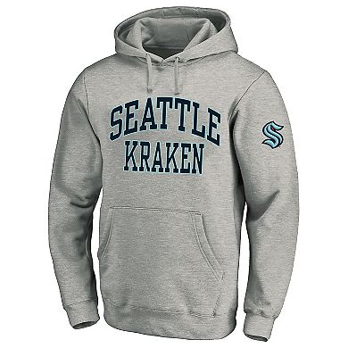 Men's Fanatics Heather Gray Seattle Kraken Big & Tall Fleece Pullover Hoodie