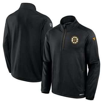 Men's Fanatics Black Boston Bruins Big & Tall Authentic Pro Quarter-Zip Top