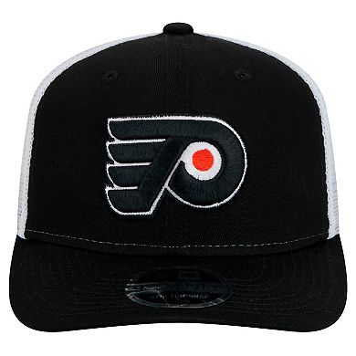 Men's New Era Black Philadelphia Flyers Core Trucker 9SEVENTY Stretch-Snap Hat