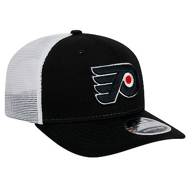 Men's New Era Black Philadelphia Flyers Core Trucker 9SEVENTY Stretch-Snap Hat