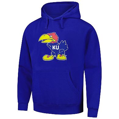 Men's League Collegiate Wear Royal Kansas Jayhawks Vintage Logo Essential Fleece 2.0 Pullover Hoodie